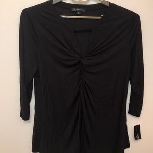 Women’s Black twist knot keyhole top shirt 1X